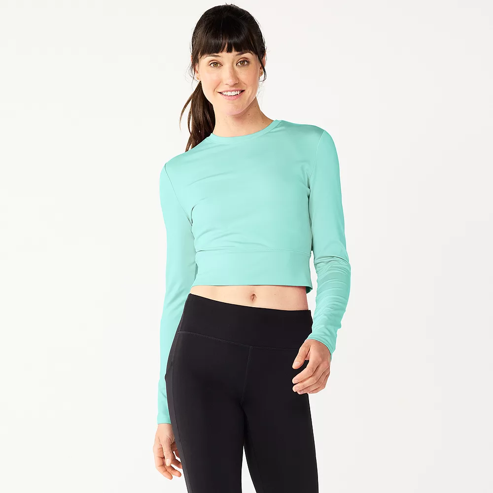 Women's Tek Gear® Ruffle Cutout Crop Tee