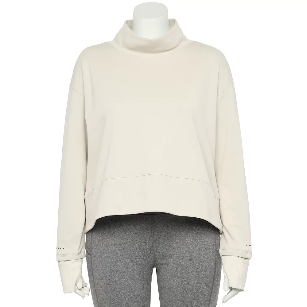 Plus Size Tek GearĀ® Run Mockneck Long Sleeve Top